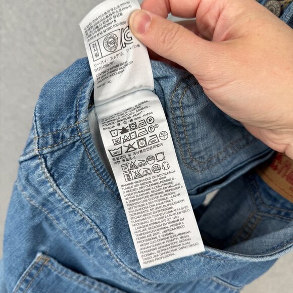 Levis Womens Denim Skirtall Overalls Dress Size M Light Wash Casual Adjustable - Picture 8 of 13